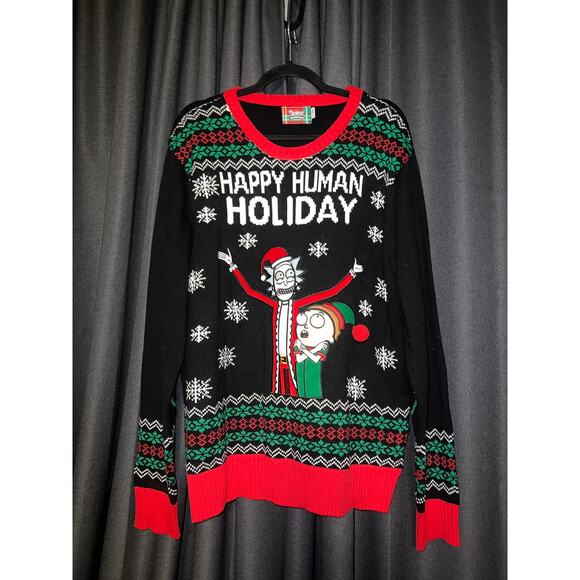 Ugly Christmas Sweater Xmas Size XL Rick and Morty Spencer’s - Picture 1 of 3
